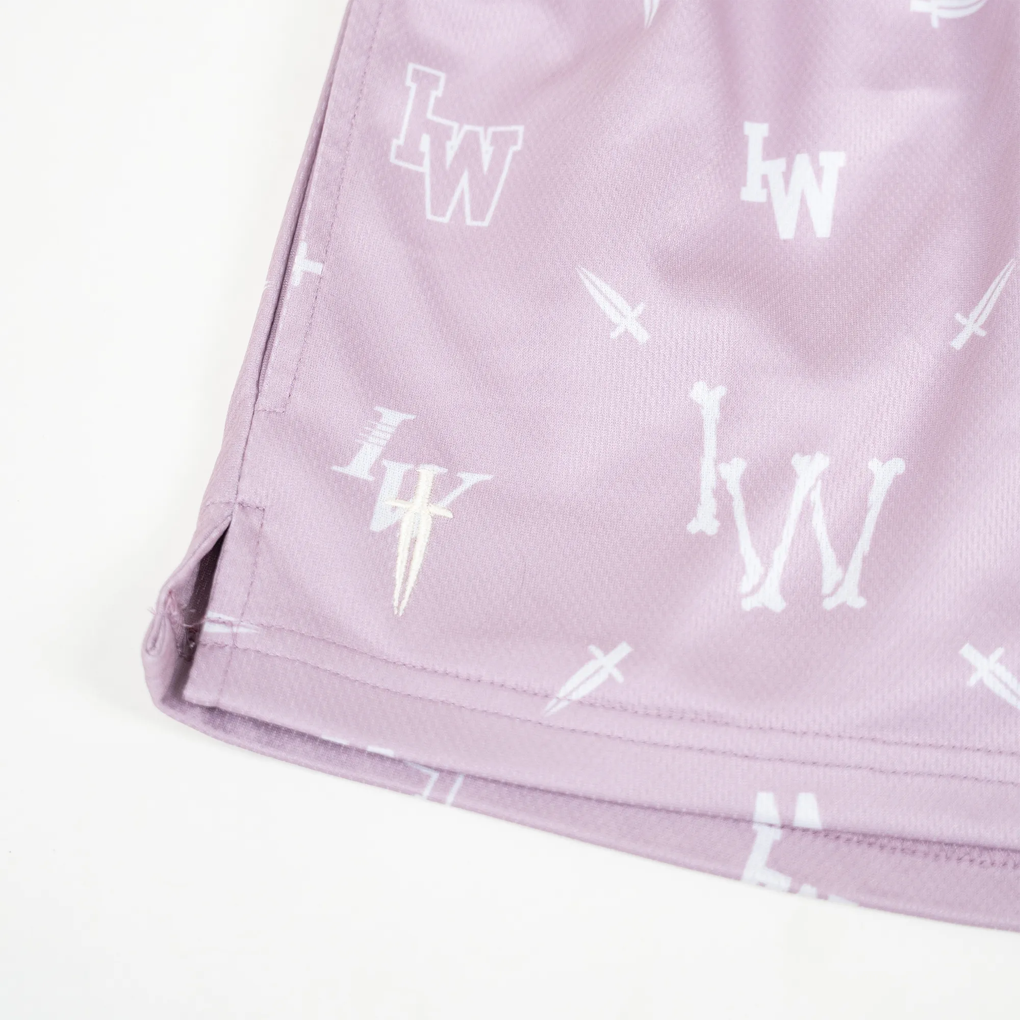 WOMEN'S JACQUARD MESH SHORT - MAUVE