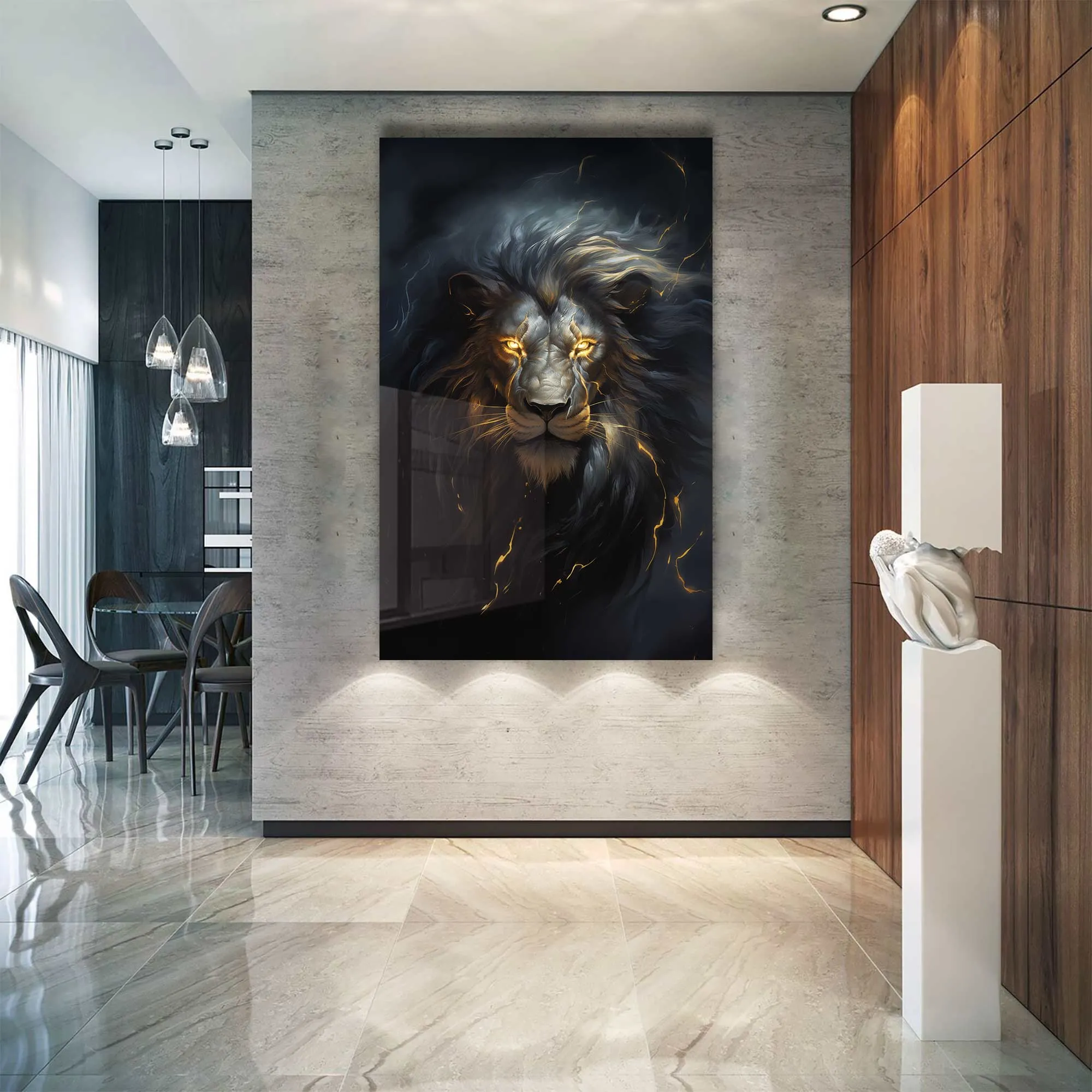 Zeus Lion - Tempered Glass Wall Art